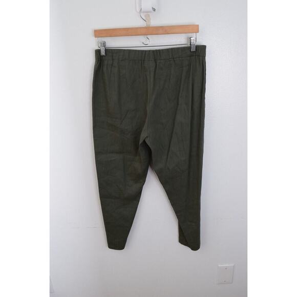 New J. Jill Linen Stretch Straight Leg Pull On Ankle Pants Womens Size Small - Picture 2 of 4